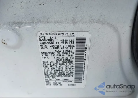 2018 Nissan Rogue Sl из США, поврежденный, VIN JN8AT2MT6JW485274